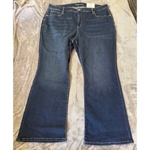 Style & Co Curvy Bootcut Jeans 22W Women 42X30 Dark Indigo Stretch Denim NEW.